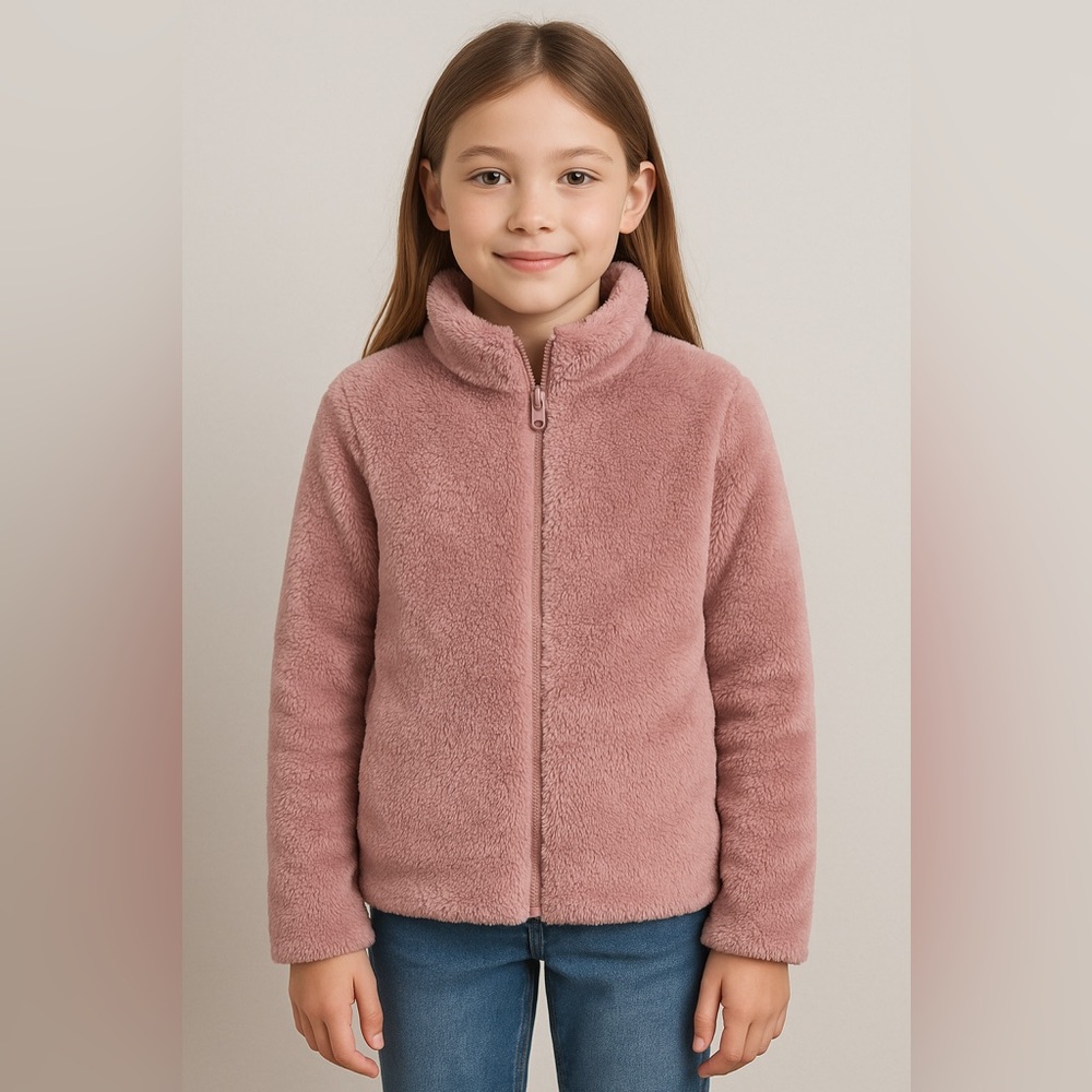 Uniqlo Kids Soft Pink Fleece Jacket